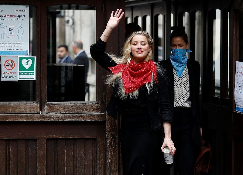 Actor Amber Heard arrives at the High Court in London, Britain July 23, 2020. REUTERS/Peter Nicholls